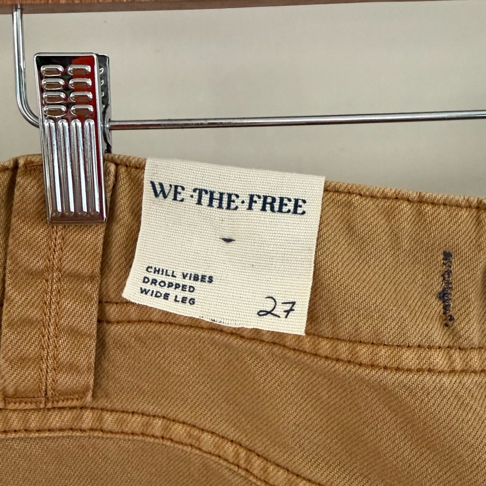 Free People We The Free Chill Vibes Dropped Wide Leg pants new with tags size 27 - Picture 14 of 15